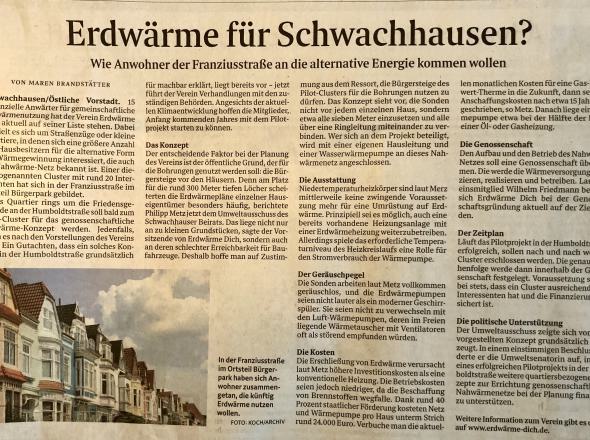 Fachausschuss Umwelt Schwachhausen im Weser-Kurier vom 16.11.23