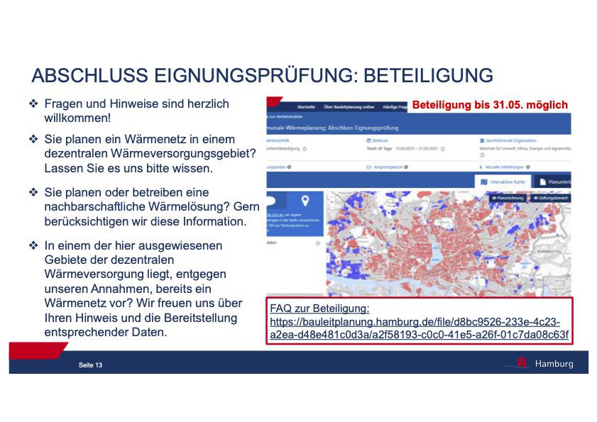 Ablauf der Wärmeplanung nach WPG / BUKEA Hamburg
