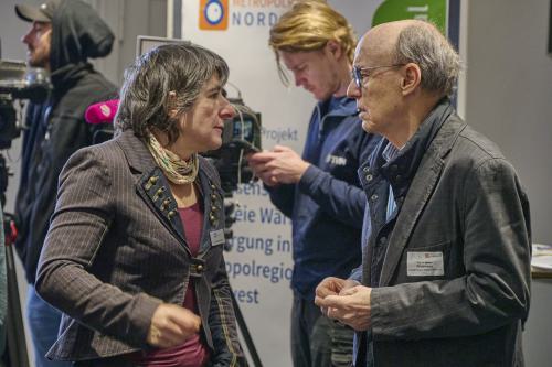 Gema Martínez Méndez (Delmenhorst) und Will Friedmann (ErdwärmeDich Anergienetze eG), die Projekttreiber